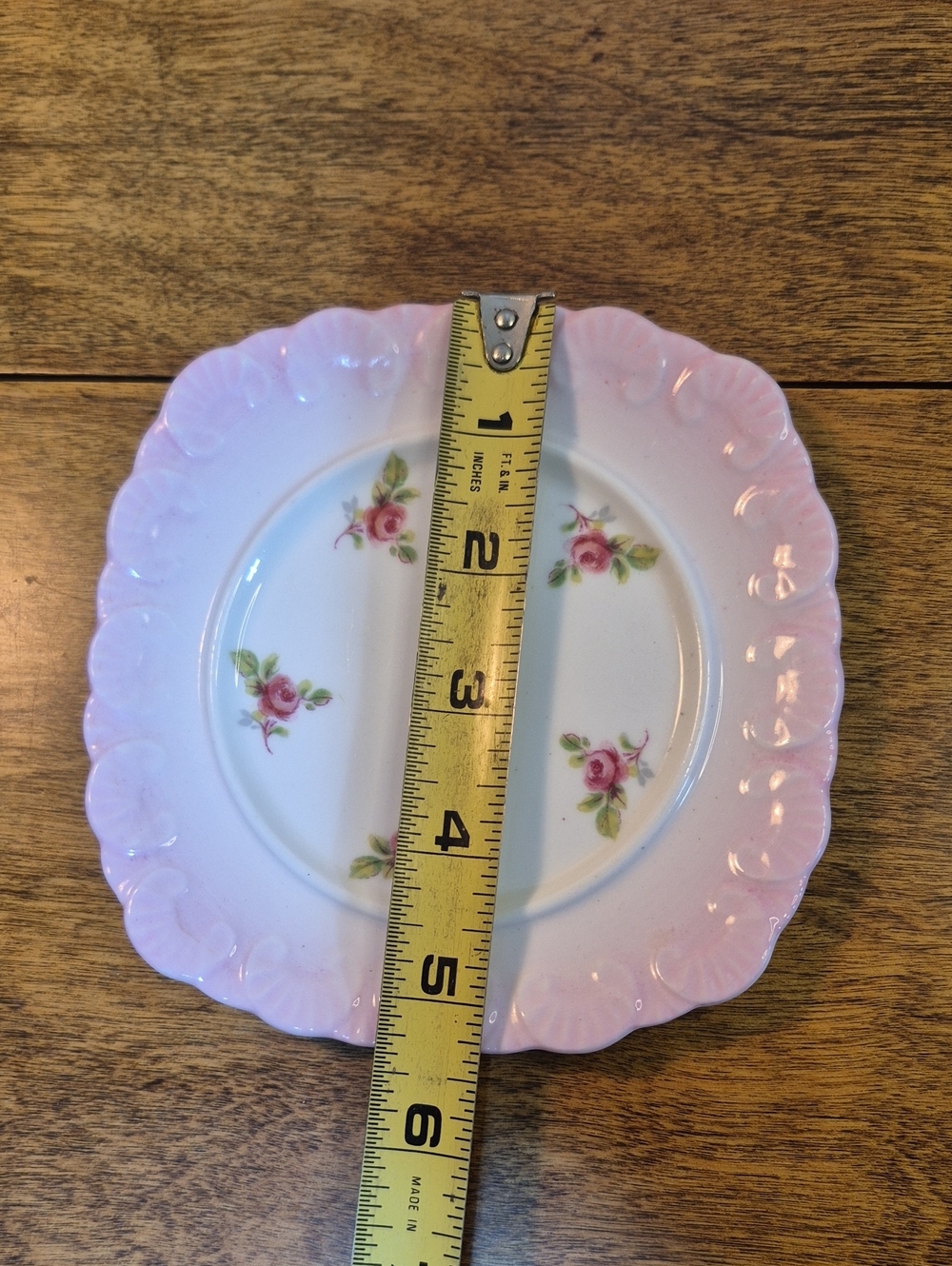 ROYAL STAFFORD Vintage Bone China Pink Scalloped Rose Accent Plate Trinket Plate - Picture 7 of 10